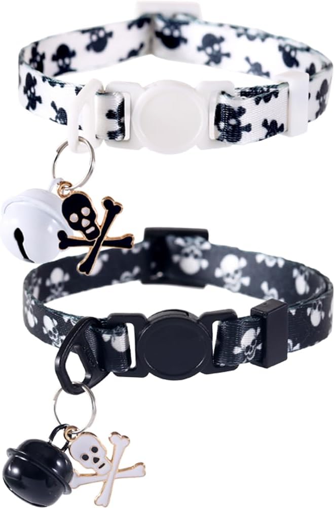 4 Pack Halloween Cat Collar with Bell Breakaway Adjustable for Kitty
