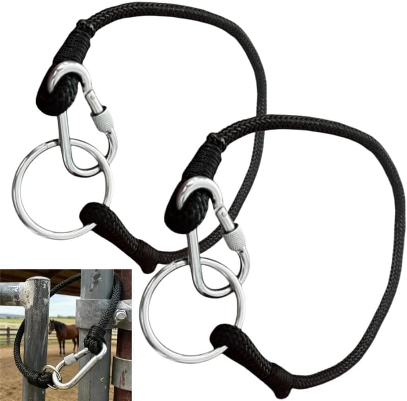 Heavy Duty Gate Latch Strap, 0.4in Nylon Rope for Fence, Barn