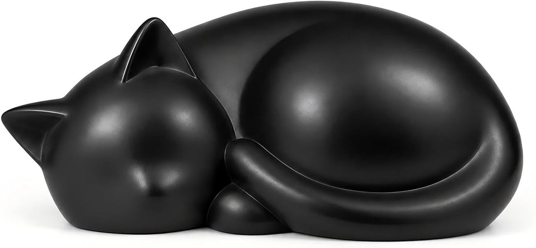 Handmade Sleeping Cat Urn for Ashes
