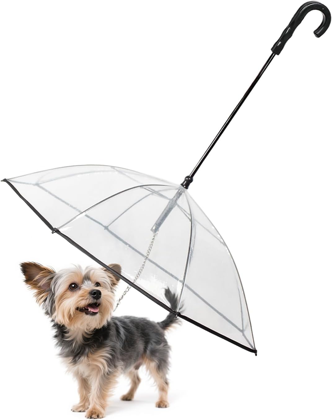 Clear Dog Umbrella for Small Dogs, Doggie Umbrella with Leash