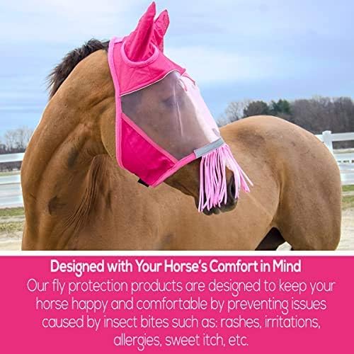 Derby Originals Reflective Safety Horse Fly Mask with Ears and Nose