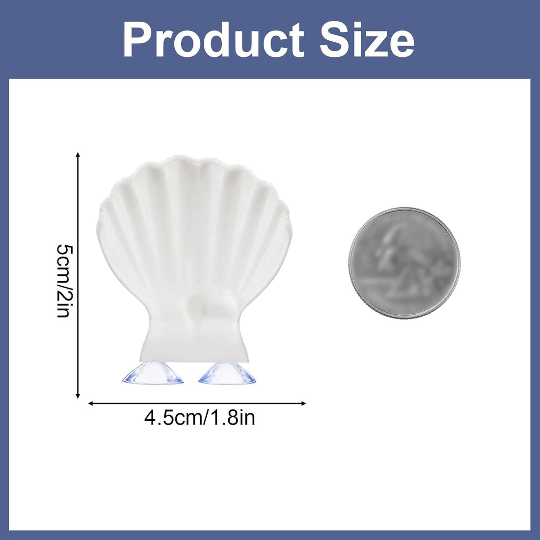Betta Fish Hammock Shell, Shell Bed with Strong Suction Cup (White)