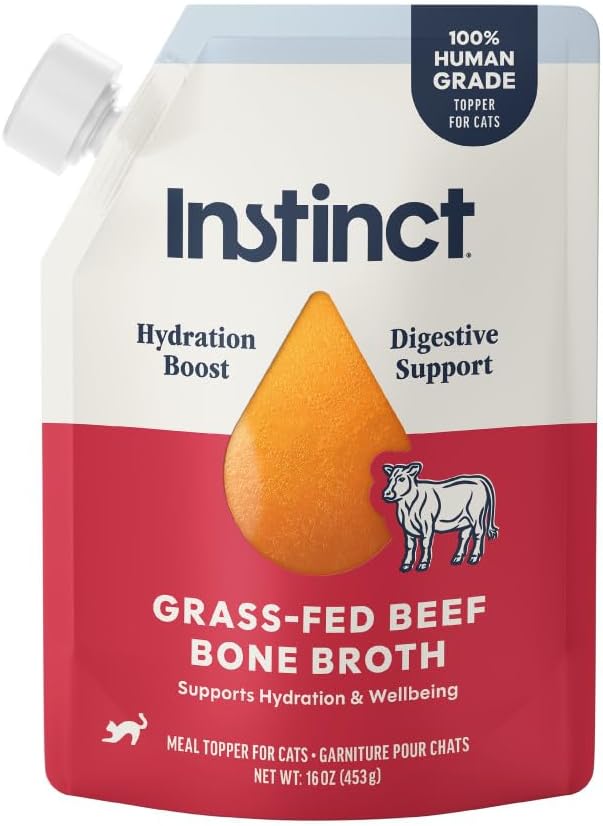 Instinct Bone Broth, Cat Meal Topper, Human Grade, Cage-Free Chicken