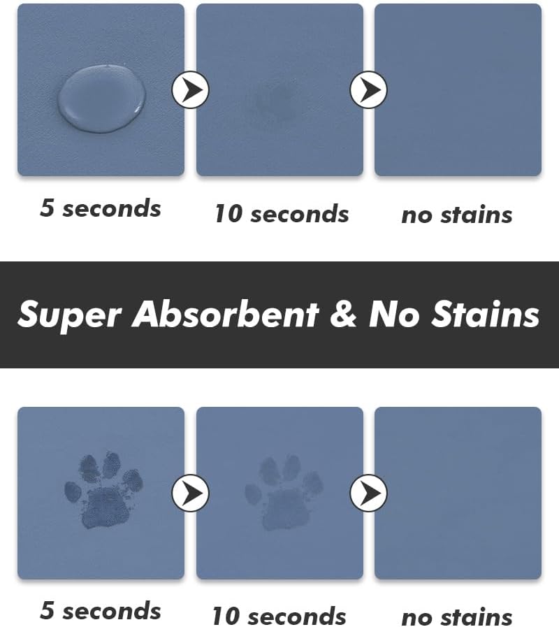 MontVoo Absorbent Dog Food Mat-Dog Mat for Food and Water Bowl