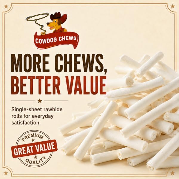 Cowdog Chews Retriever roll 9-10 inch All Natural Rawhide Product
