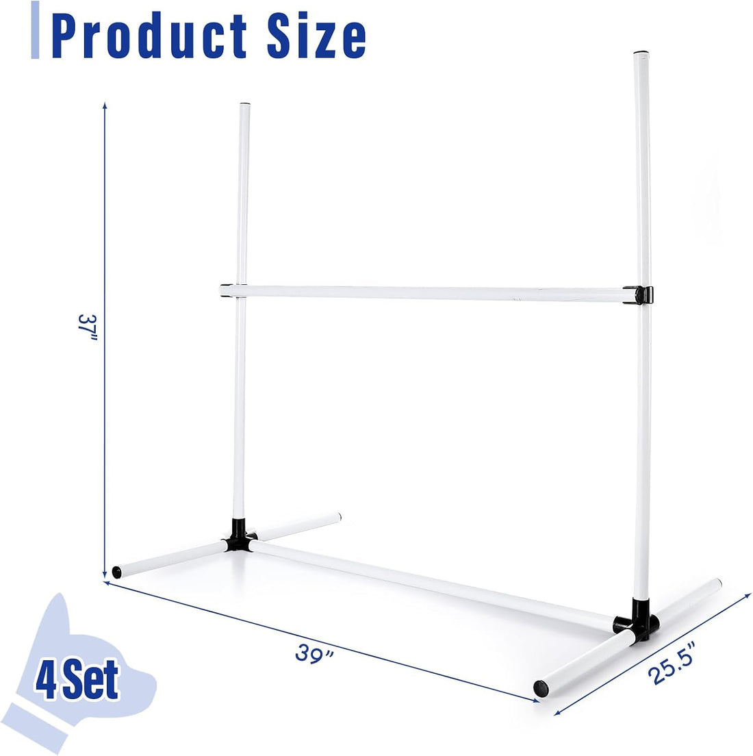 Shappy 4 Pcs Dog Agility Jumps Adjustable Height Hurdles with Bag