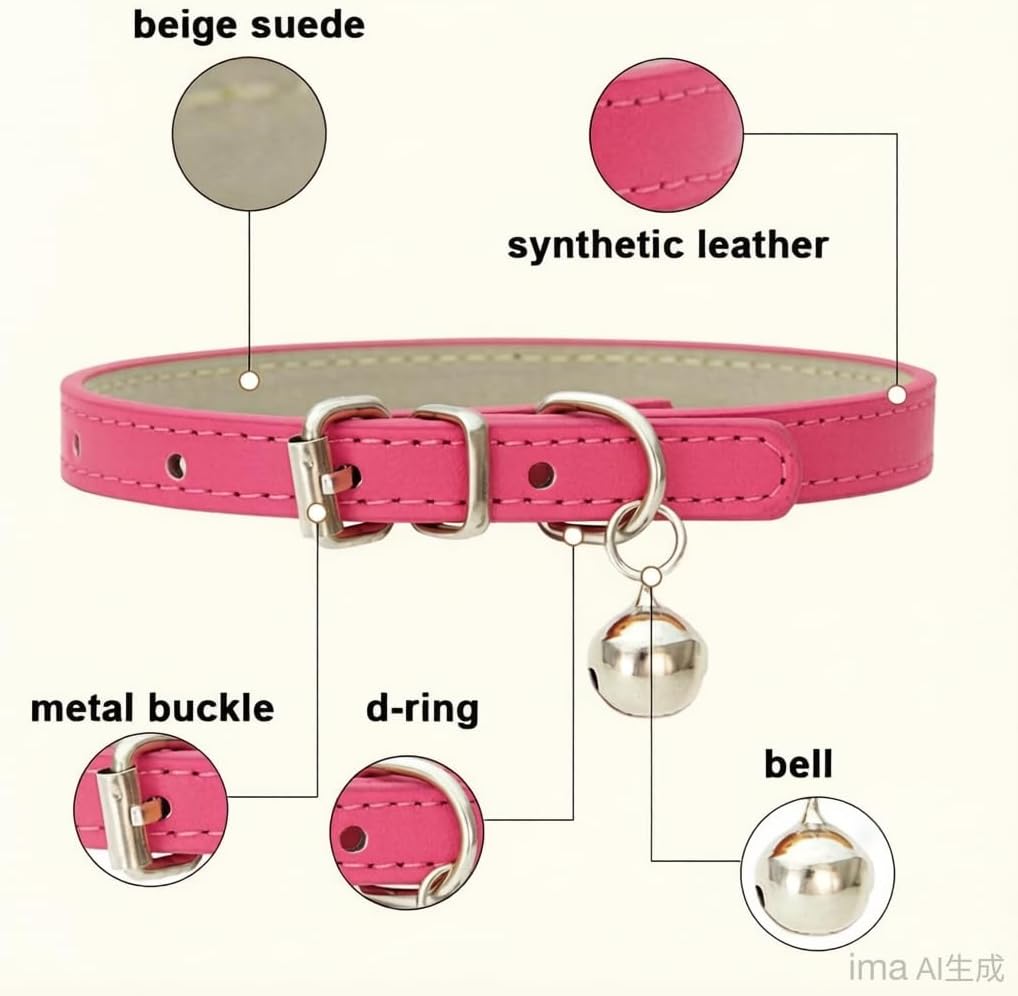 Hot Pink Kitten Collar with Bell