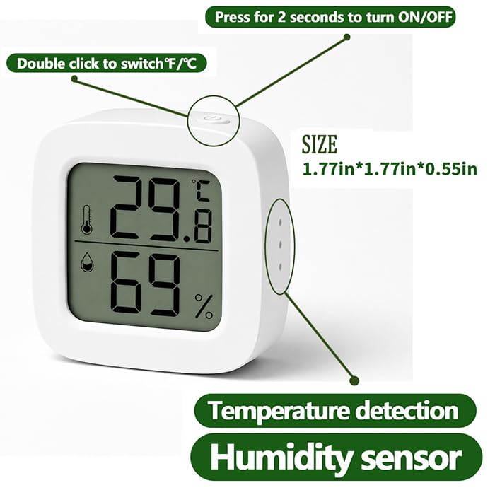 Reptile Temperature and Humidity Monitor Thermometer and Humidity
