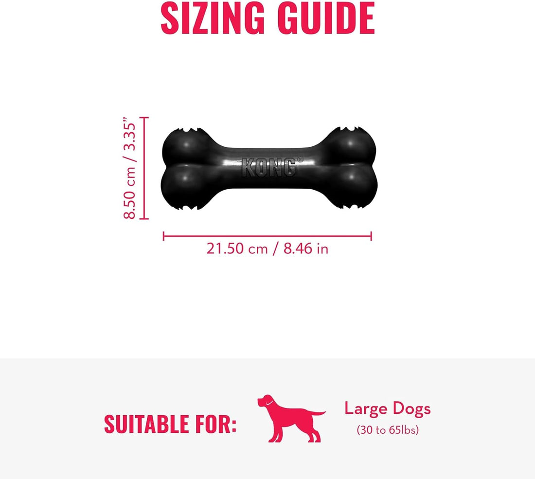 KONG Extreme Goodie Bone, Durable Natural Rubber, Black