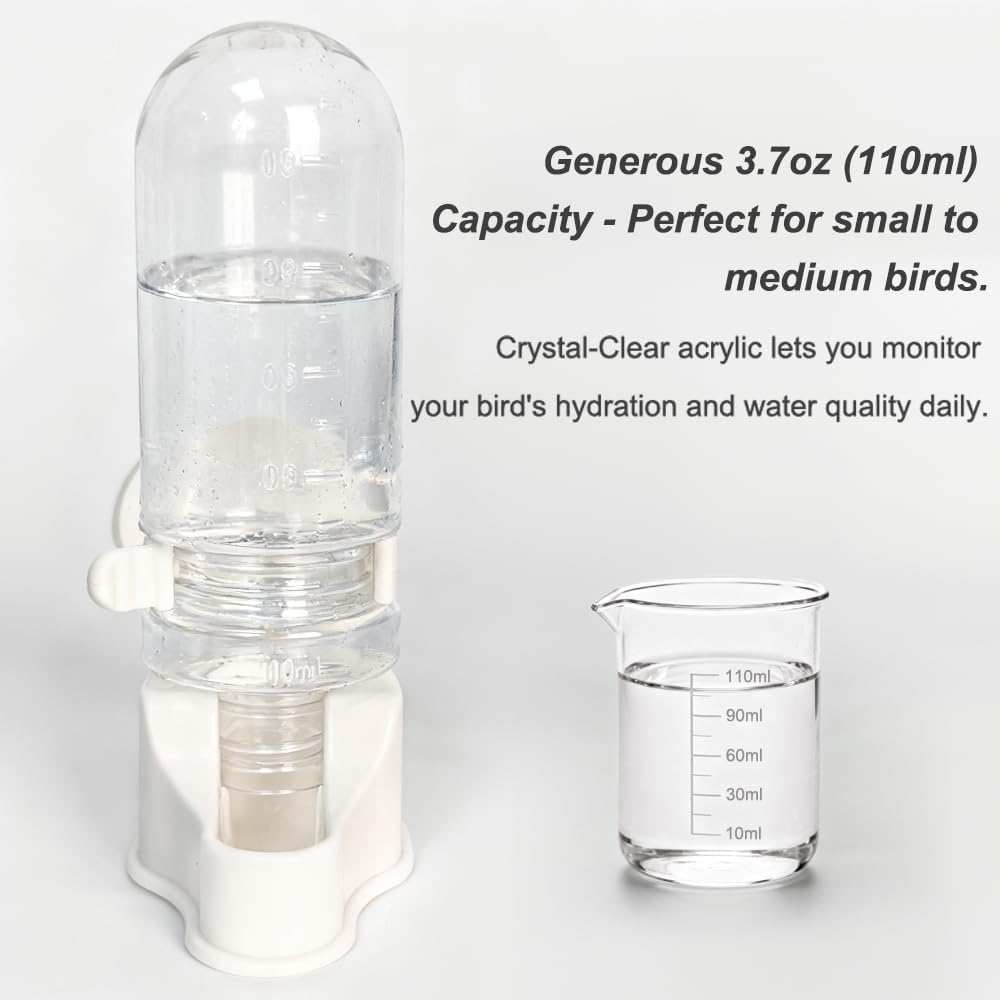 Bird Water Dispenser for Cage, 3.7 FL OZ