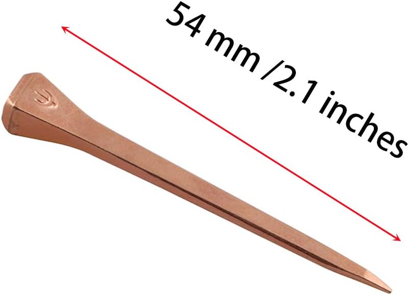 DZS Elec 25pcs E5 Horseshoe Nail 2.1 Inch Copper Plating Steel Horse Shoe Nails Craft High Tensile Strength Precision Nails