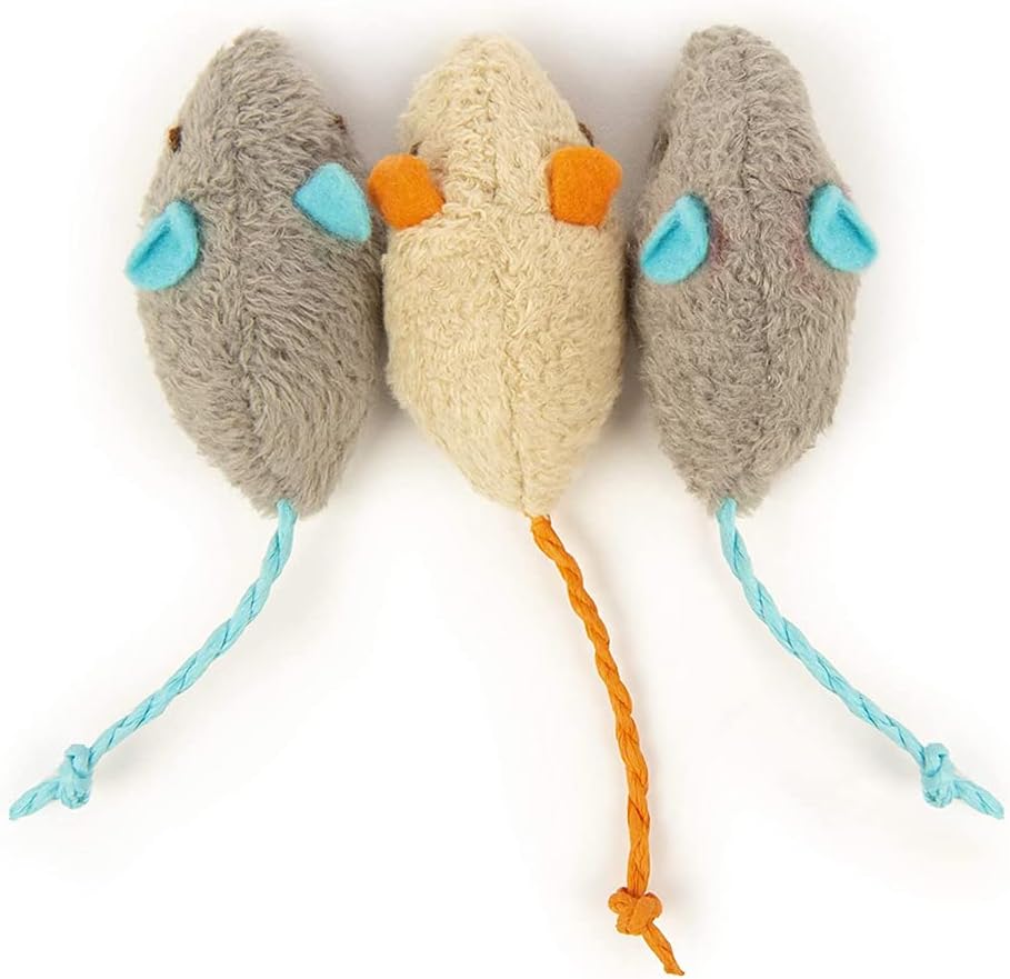 Q.Y.HOME Cat Toy Interactive Toy Plush Mouse Shaped Toy - (3 Pack)