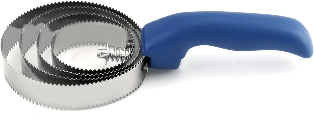 QWORK Reversible Stainless Steel Curry Comb with Soft Touch Grip