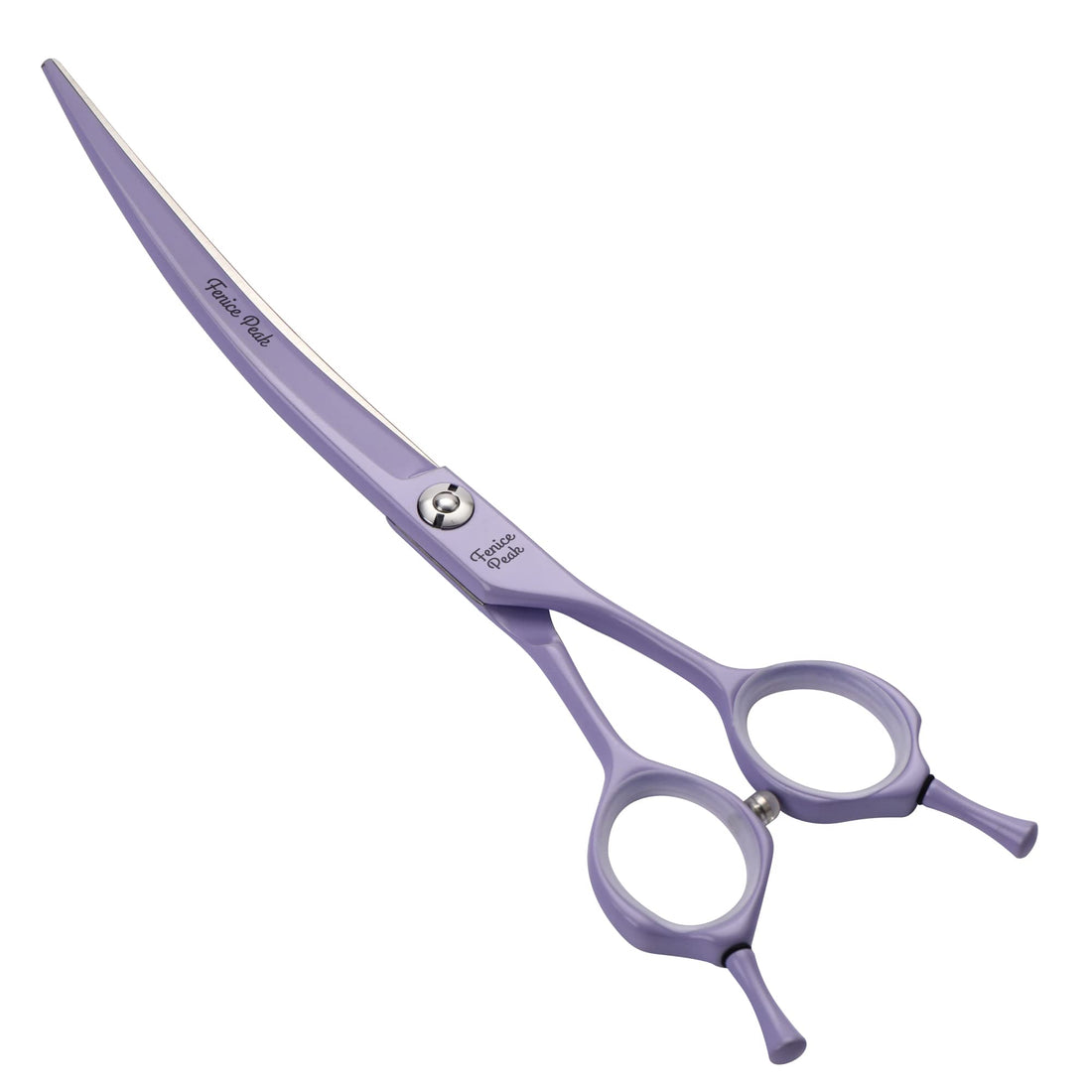 Fenice Peak Curved Dog Grooming Scissors with Violet Color Coating