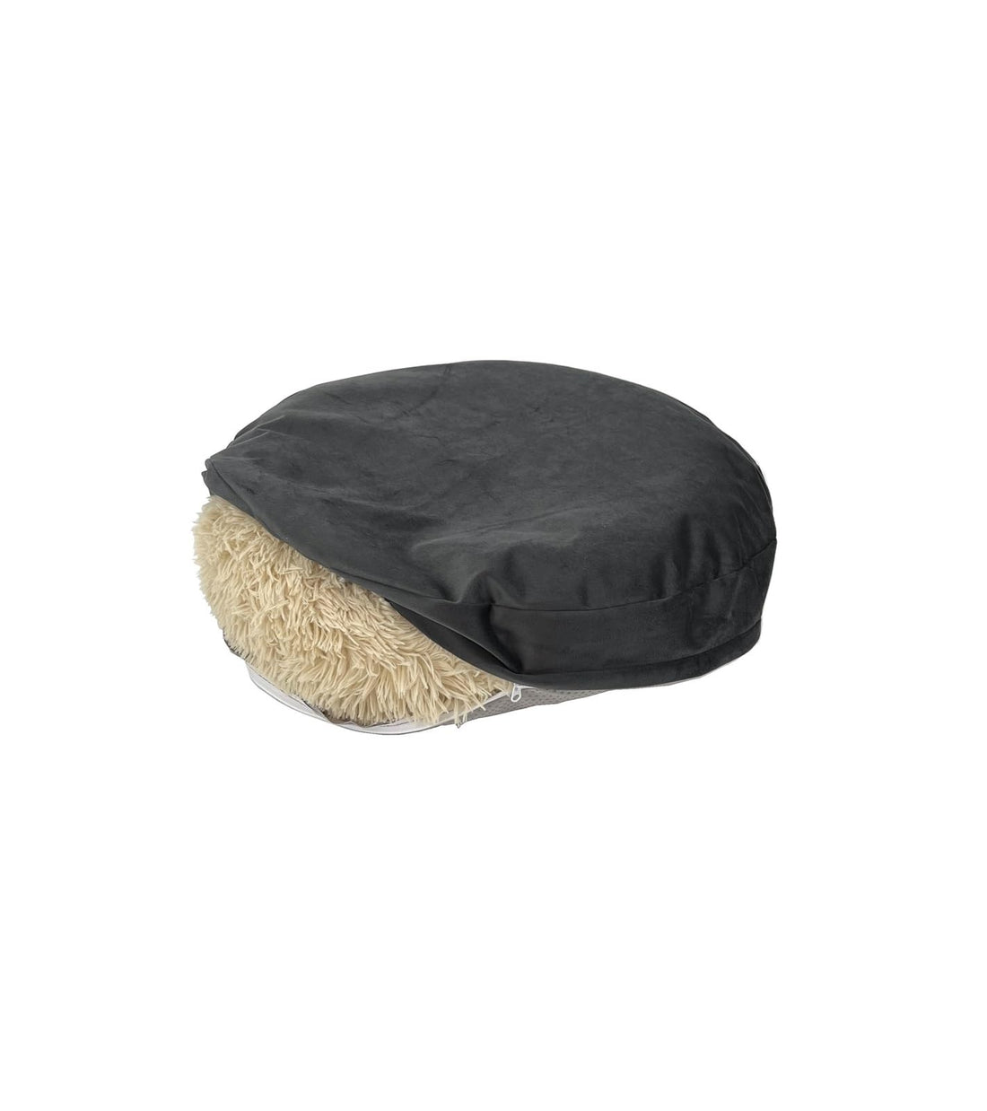 EechicSpace Grey Velvet Round Dog Bed Cover Waterproof Replacement