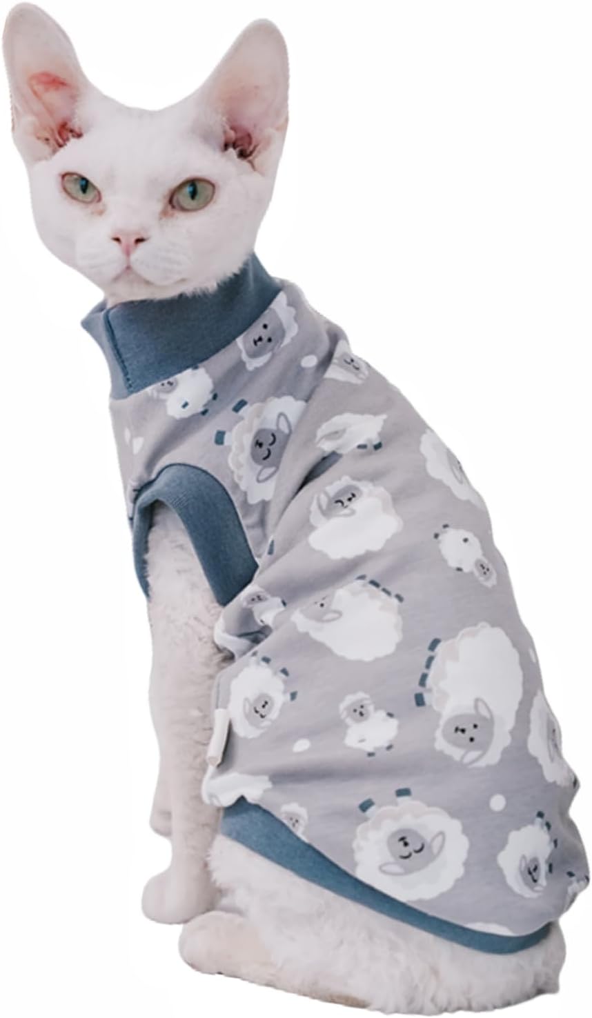 Sphynx Hairless Cat Cotton T-Shirts Cat Apparel Pet Clothes Vest