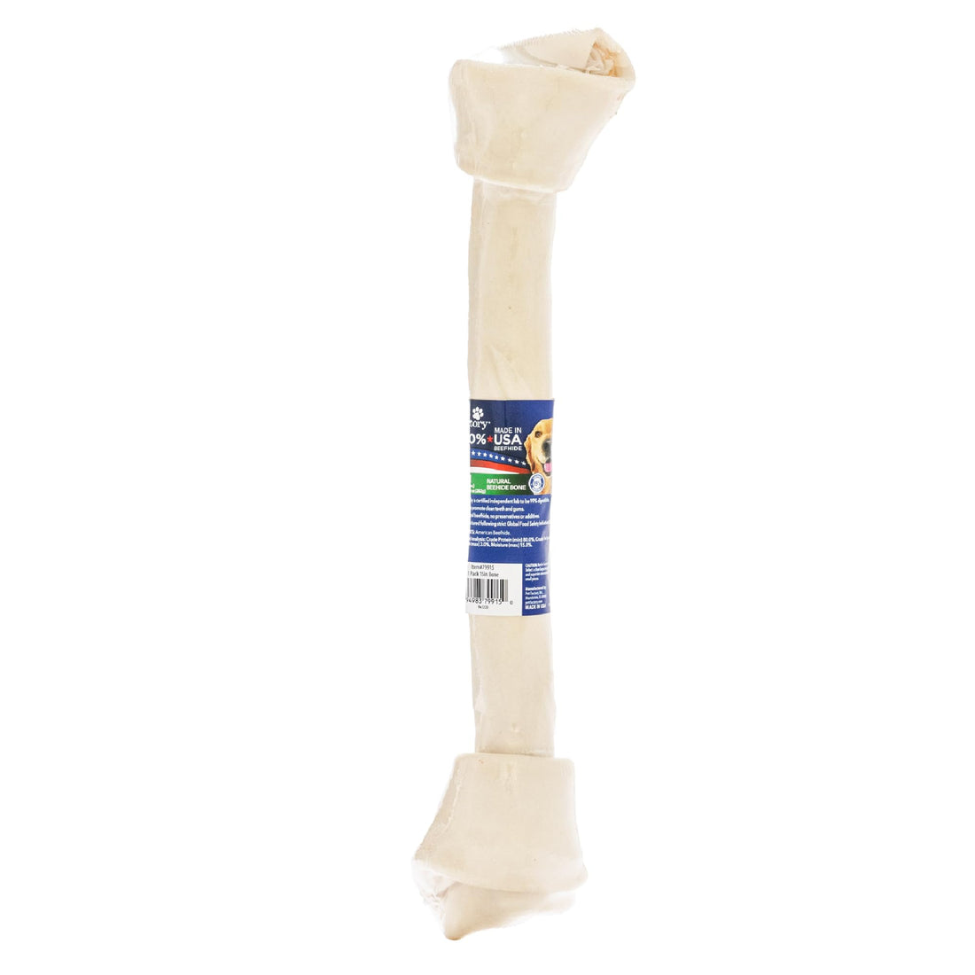Pet Factory 100% Made in USA Beefhide 15-17" Knotted Bone Dog Chew
