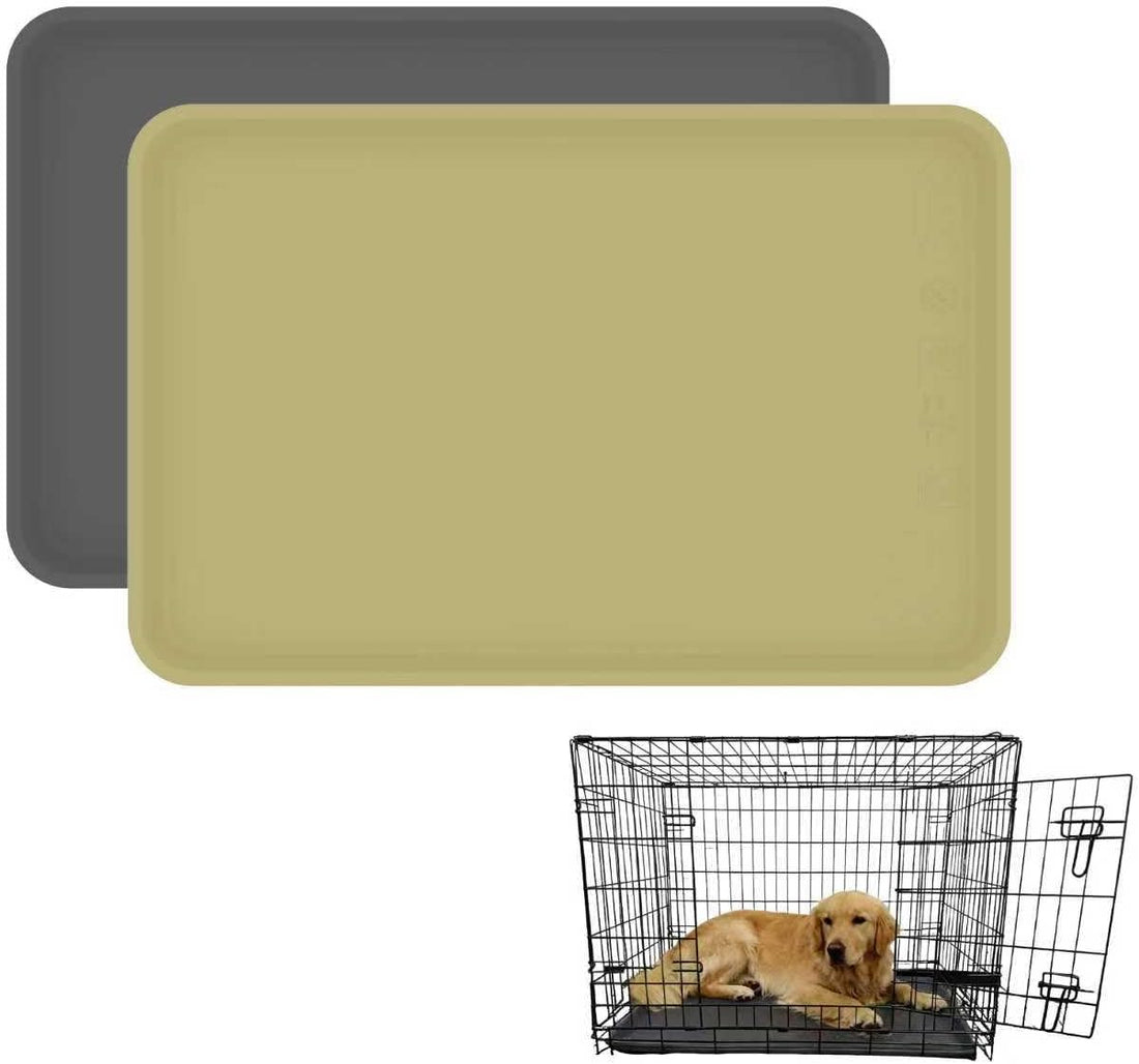 2-Pack 22.8 × 34.6 Inch Silicone Dog Crate Tray