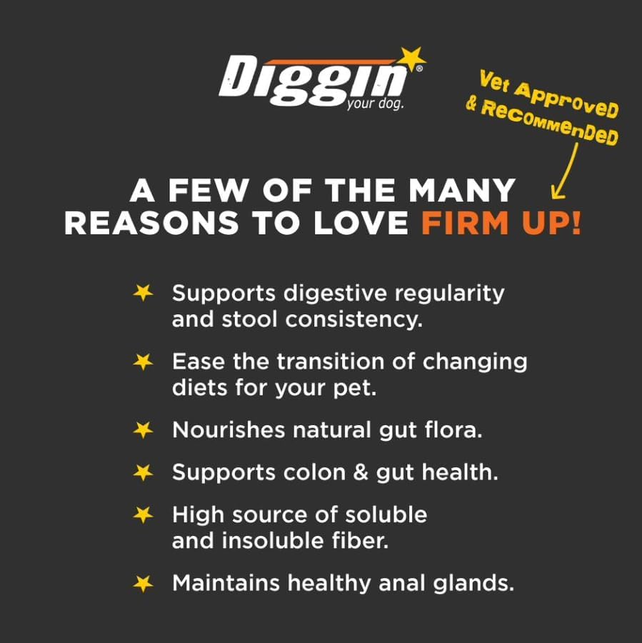 Diggin' Your Dog Firm Up Pumpkin Fiber Supplement for Dogs & Cats