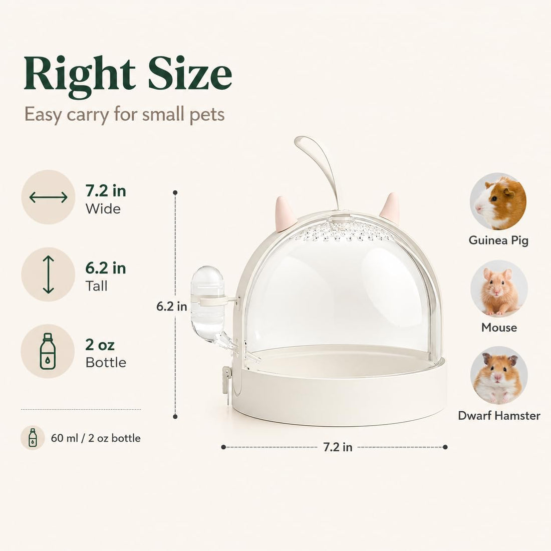 Hamster Travel Cage with Water Bottle