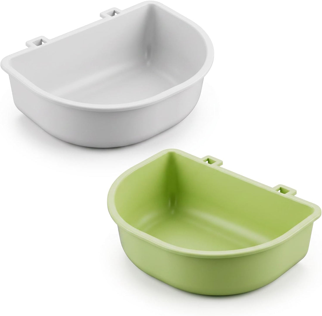 2PCS Pet Carrier Feeder, Hanging Pet Bowl Plastic Cage Cups