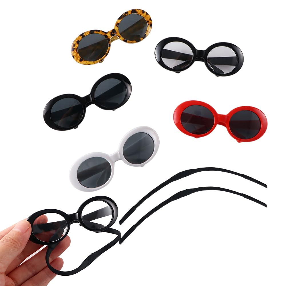 Vctitil 5 Pcs Cat Sunglasses Dog Sunglasses Cosplay Photo Props