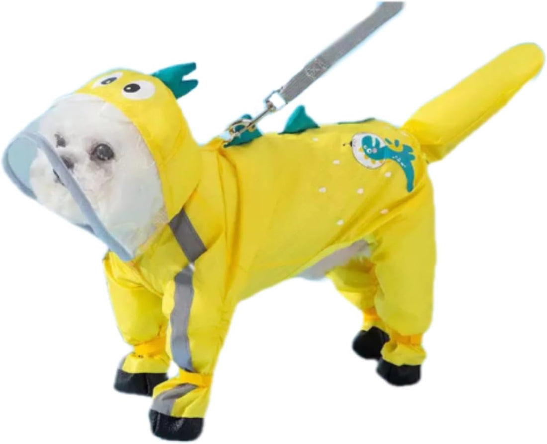 Waterproof Dog Raincoat,Full Coverage 4 Legs Dog Rain Jacket