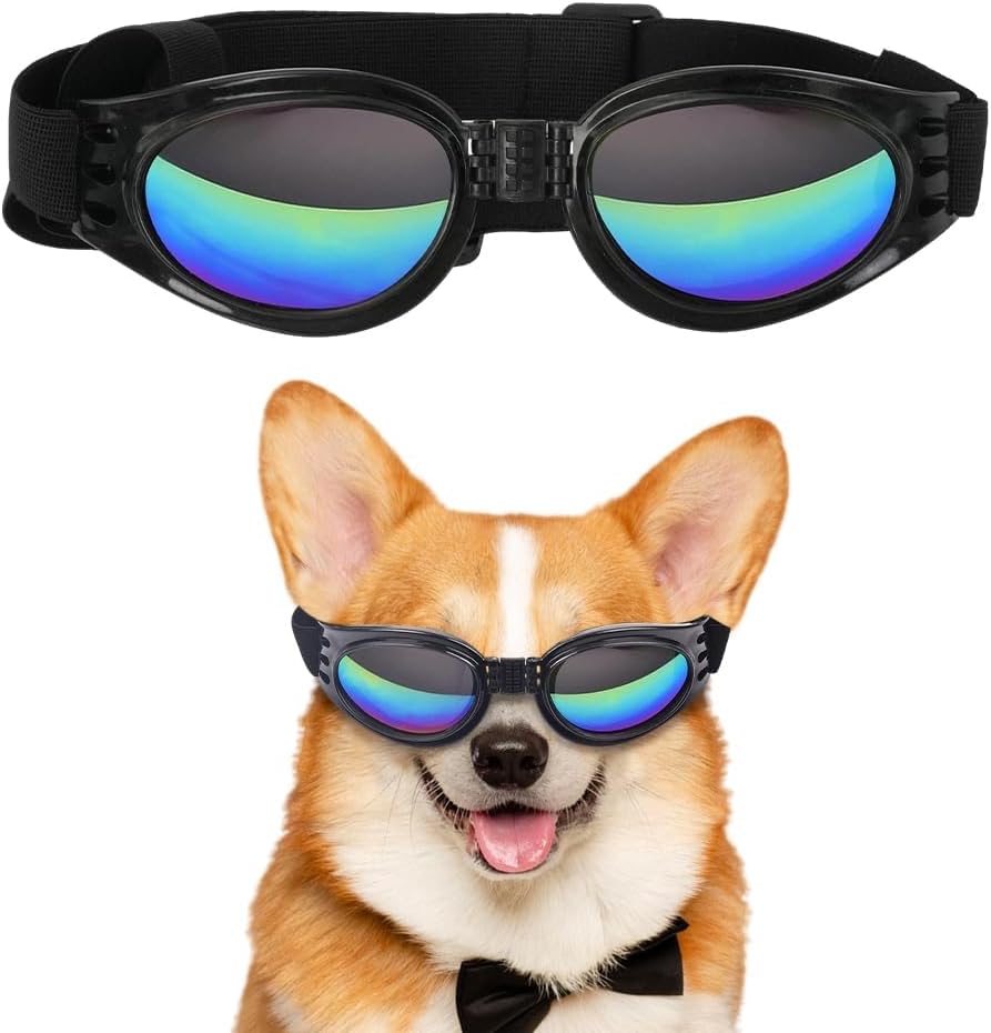 Dog Goggles, Dog Sunglasses UV Protection with Adjustable Strap