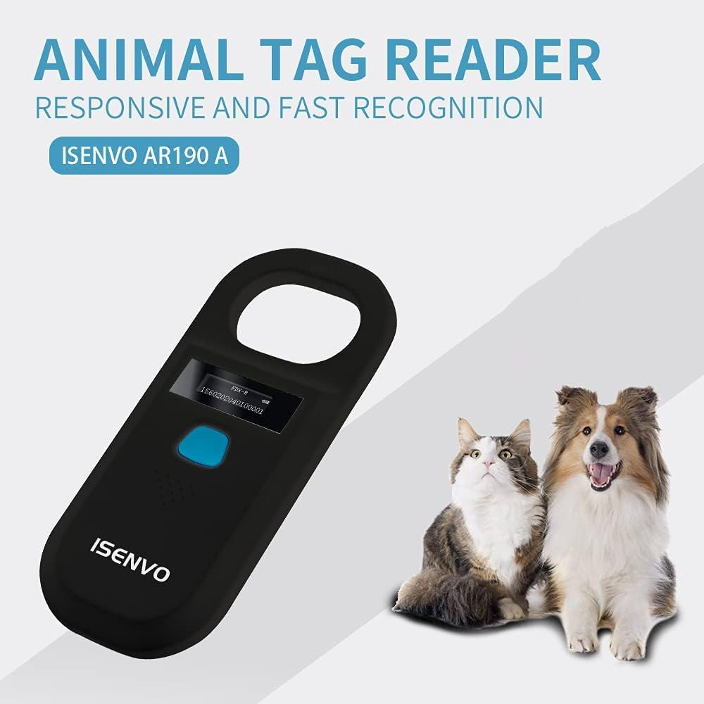 ISENVO Pet Microchip Scanner Rechargeable RFID EMID Micro Chip Reader