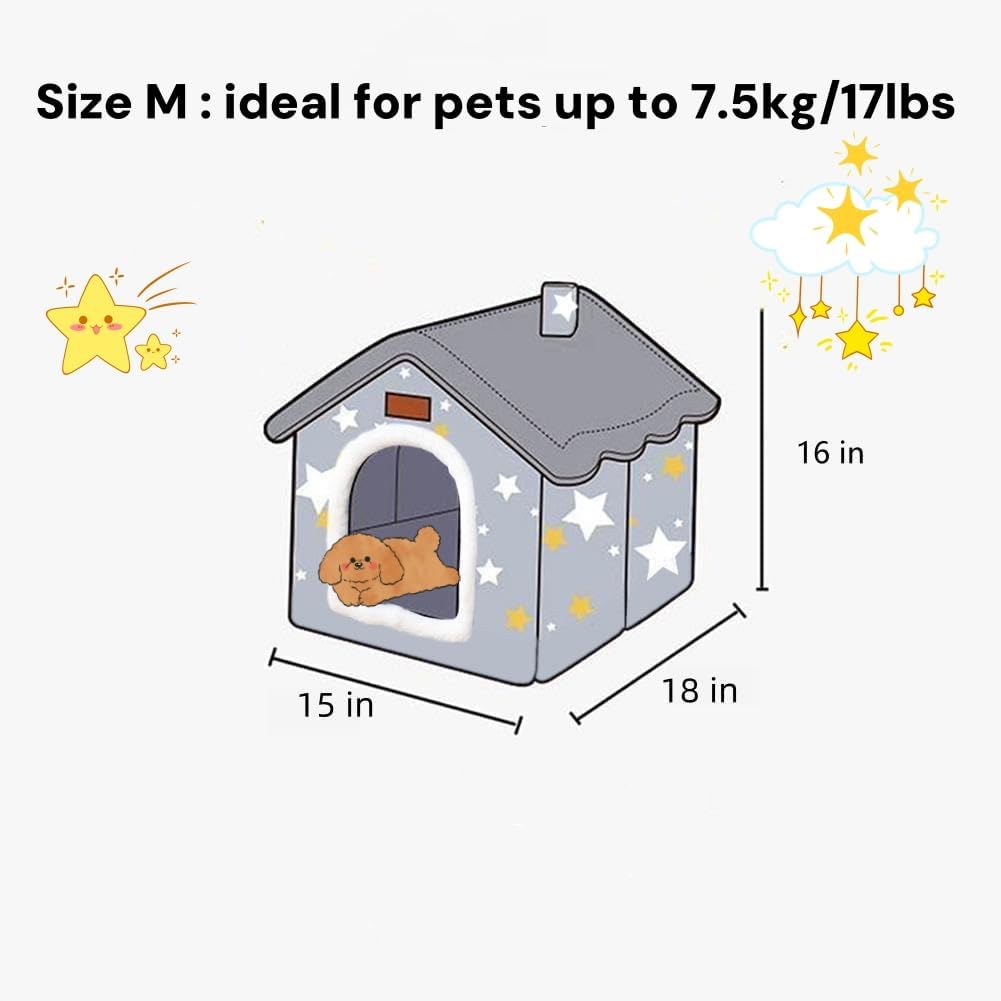 Scnbom Dog House Indoor Puppy Cave Cat Nest Kennel Pet Bed Portabl