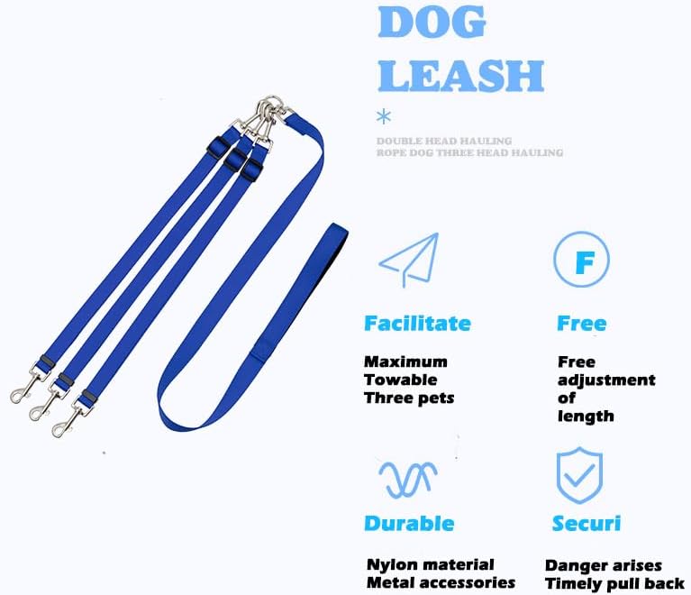 3 Dog Leash No Tangle，Asinpa，Double Dog Leash for Two Dogs，Triple Dog
