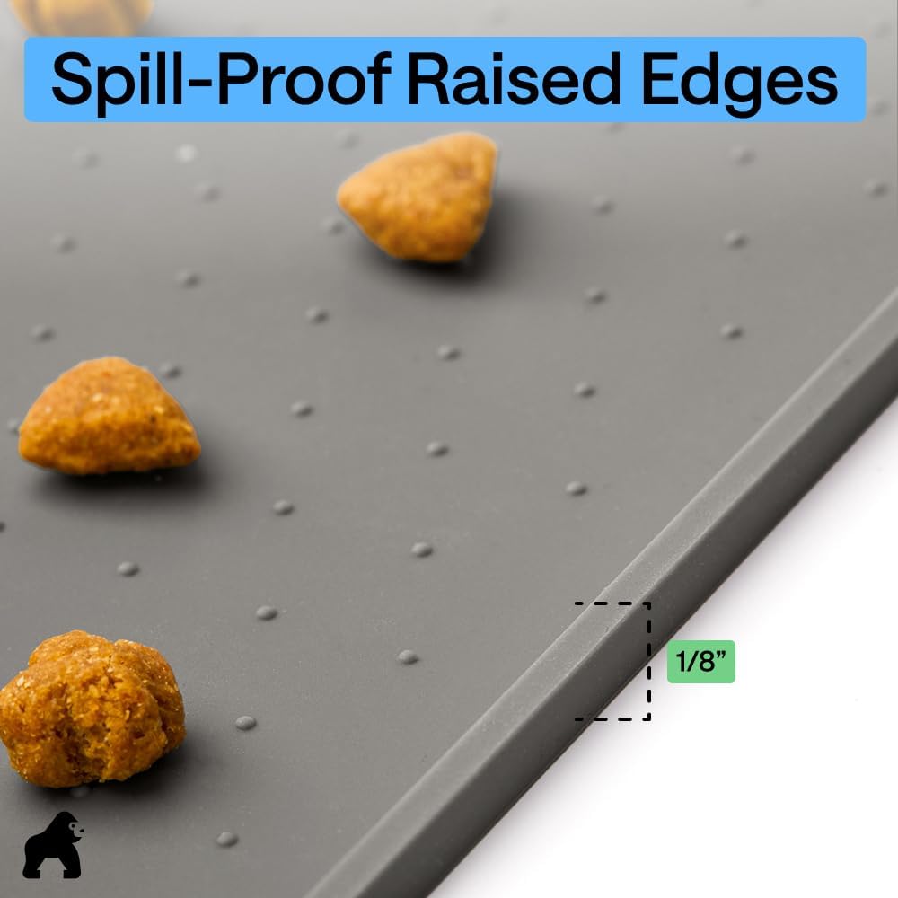 GORILLA GRIP 100% Waterproof Raised Edge BPA Free Silicone Pet