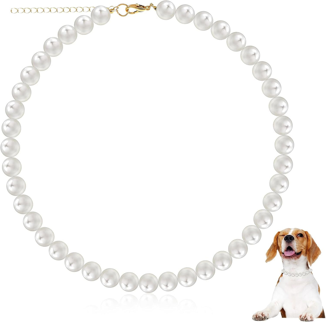Chunky Pearl Dog Necklace Adjustable Dog Necklace Inner Neck