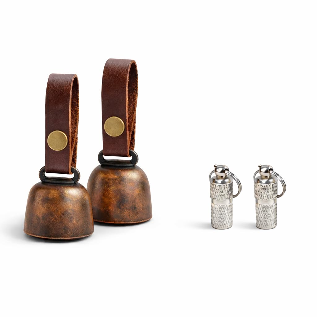 kcrygogo Dog Collar Bell with Leather Snap Strap