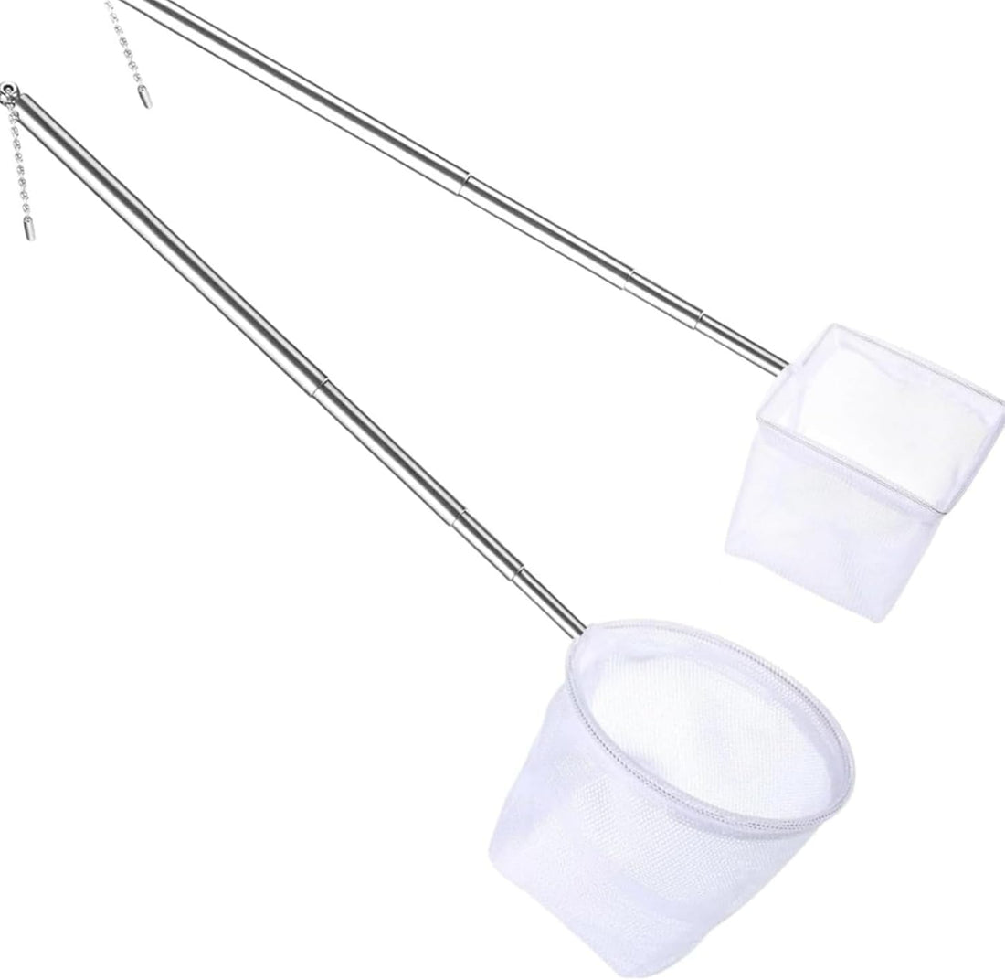 2-Pack Aquarium Fish Net,Fast-Dry Mesh Scoop with Extendable Handle
