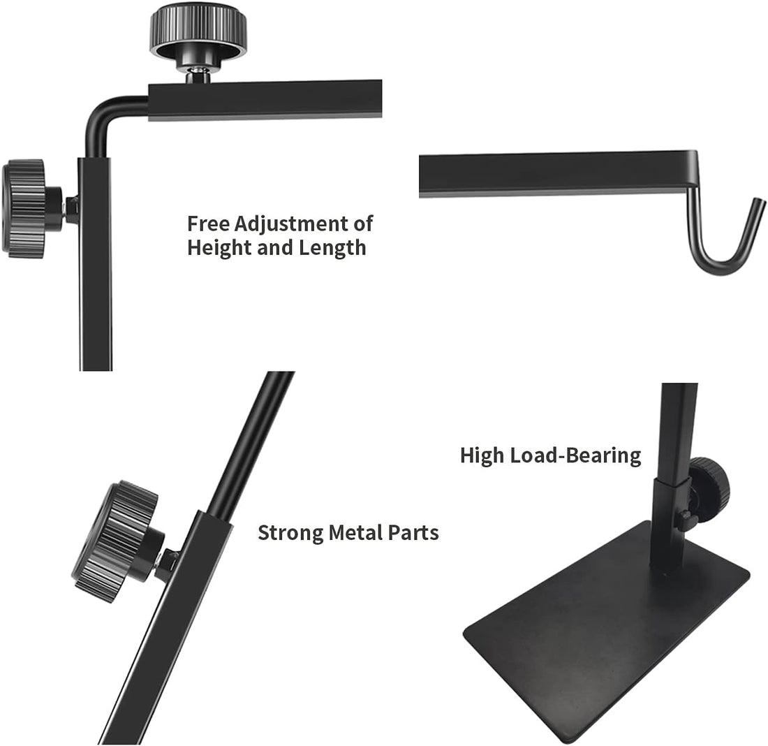 Reptile Heat Lamp Stand, Adjustable 16"- 31" H