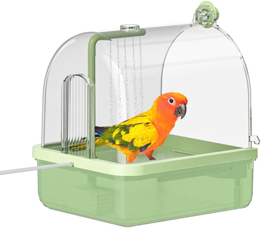 Automatic Bird Bath for Cage, Parakeet Bath with Pump