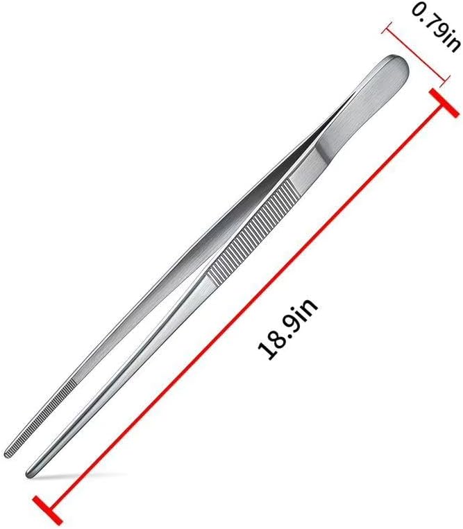 18.5 Inch Extra Long Aquarium Tweezers, 1 Pc, Stainless Stee (Curved))
