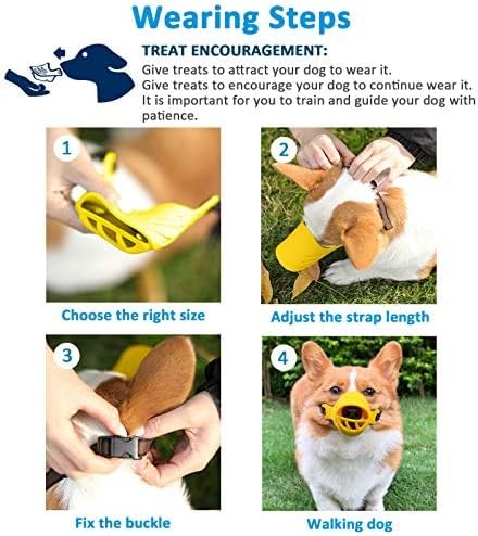 LUCKYPAW Soft Duck Silicone Dog Muzzle for Small Medium Dogs Poodle