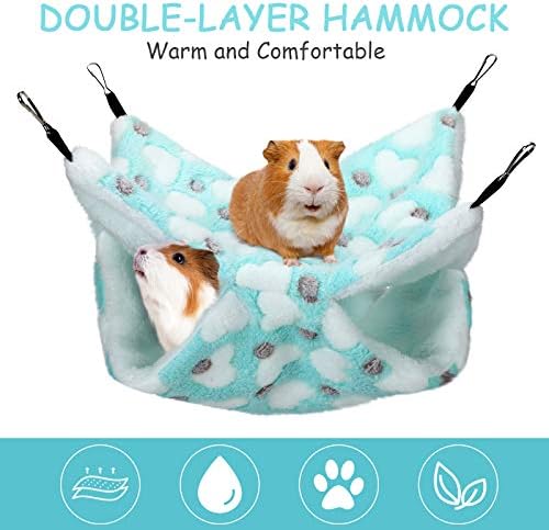 Boao 2 Pcs Guinea Pig Rat Hammock for Pet, Mint Green, Pink