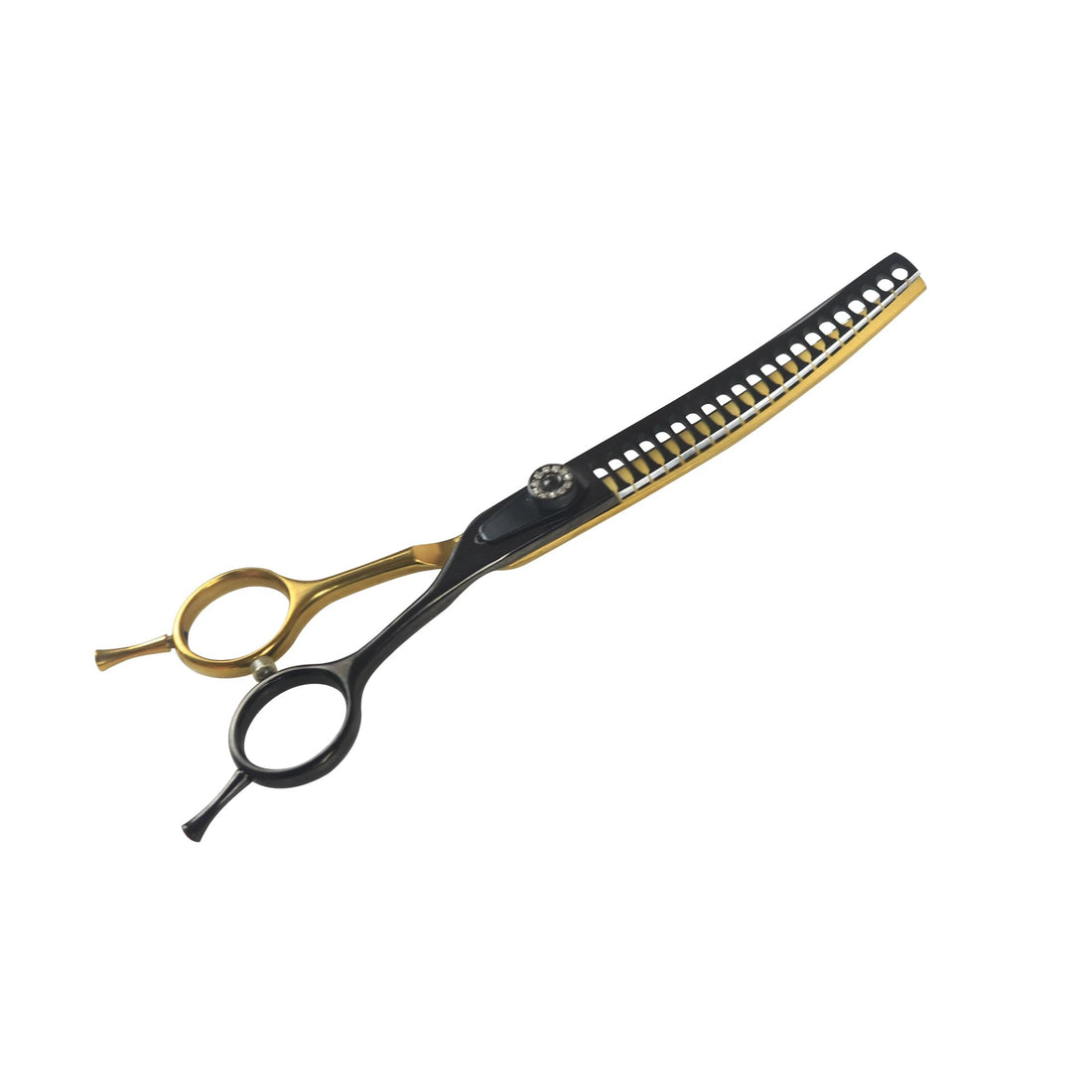 7" Curved Chunker Dog Grooming Scissors, 21 Teeth T-Shape