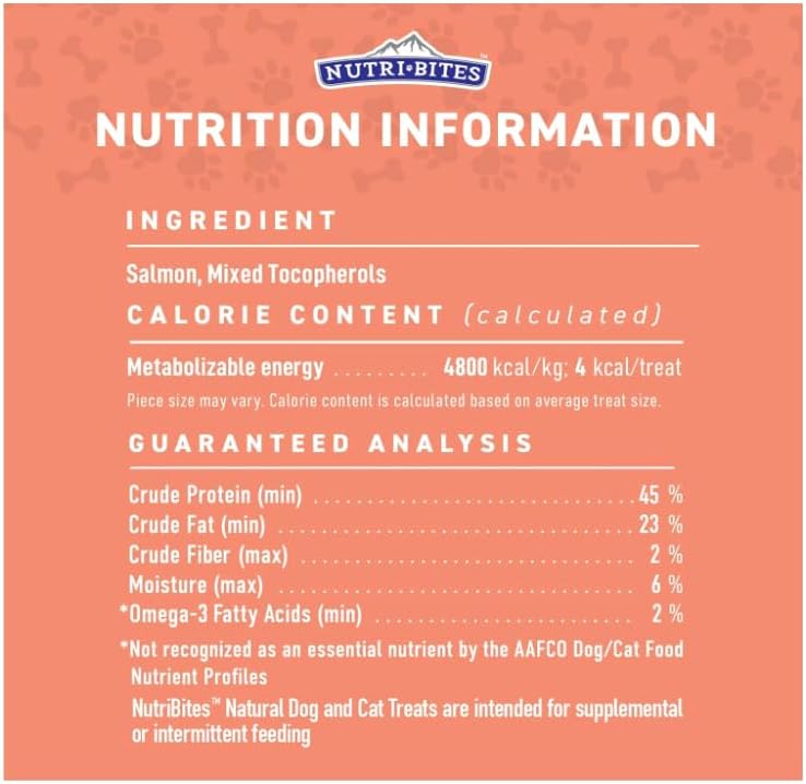 Nutri Bites Freeze Dried Salmon Dog & Cat Treats, Single Ingredient