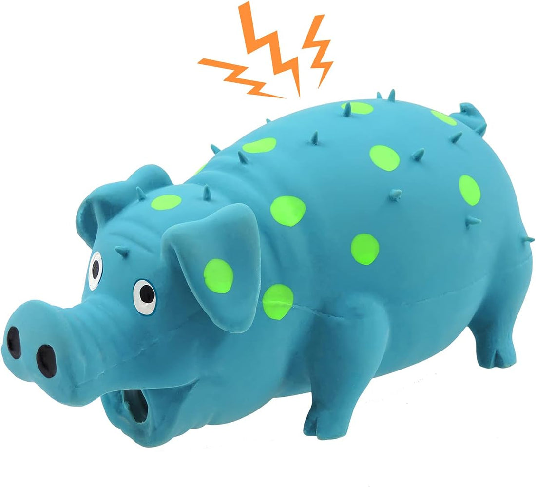 Andiker Dog Squeaky Toy, Dots Latex Dog Chew Toys with a Oinks Sound