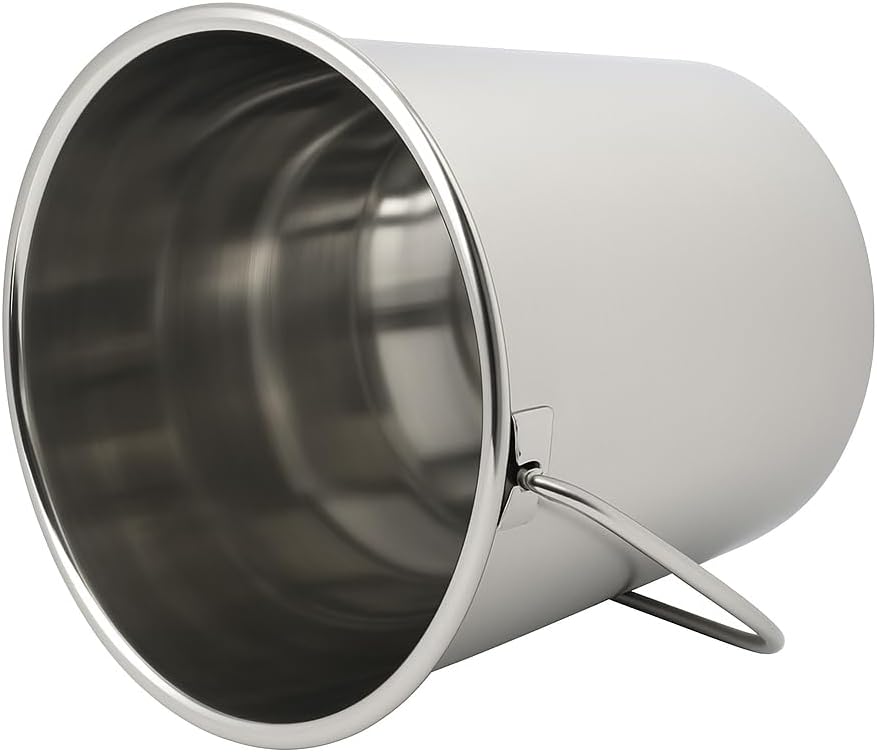 Grip Stainless Steel Bucket- Great for Pets, Cleaning, Food Prep