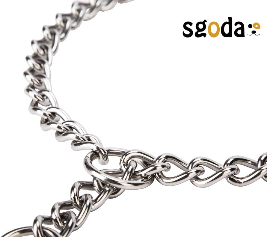 SGODA Chain Dog Training Choke Collar, 24 in, 3.5 mm