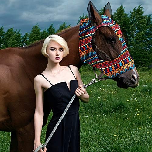 Weewooday 2 Pieces Horse Fly Masks for Horses Soft Fly Masks for Ears