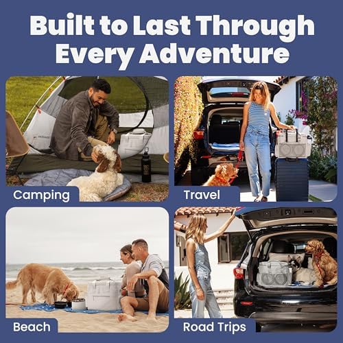 Dog Travel Bag (Beige) & Dog Mom Water Bottle (Cream) Bundle