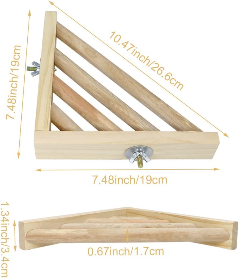 Litewoo Bird Perch Corner Platform Stand Shelf for Parrot Budgie Cage