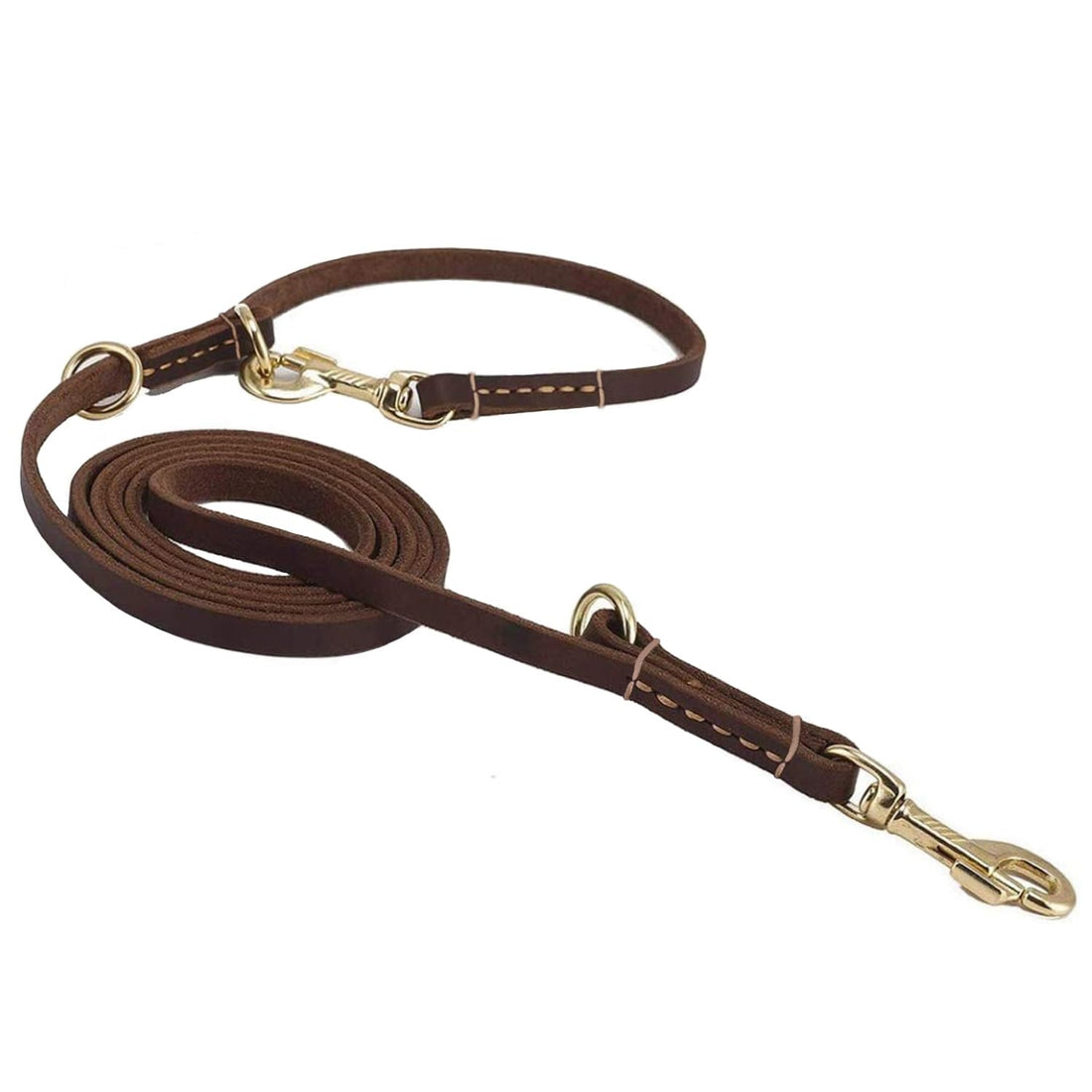 Multi Function 8ft Leather Dog Leash