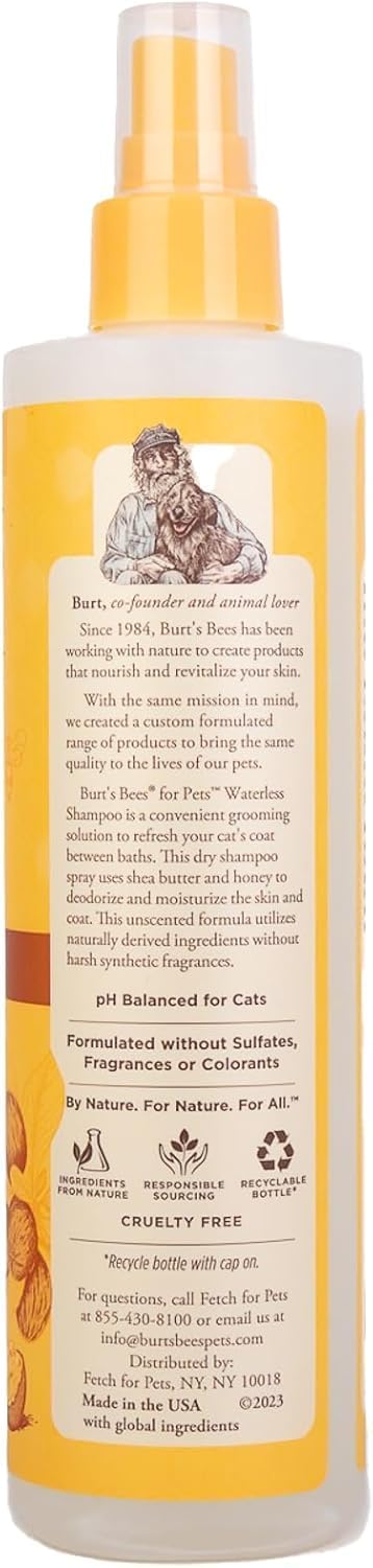 Burts Bees for Pets Waterless Cat Shampoo Spray, 10 Fl Oz